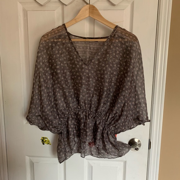 2/$25 Zara Grey Silk Blouse S - Picture 7 of 8